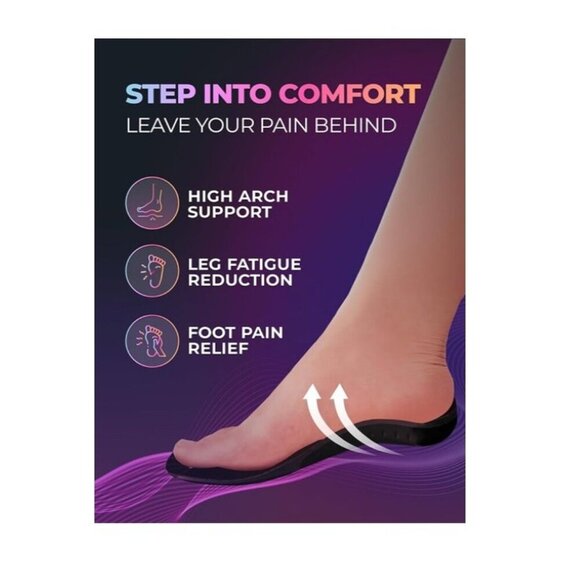 SOLD! Orthotic Shoe Insoles Strong Arch Support By EasyFeet S Men/M Women - Picture 5 of 12